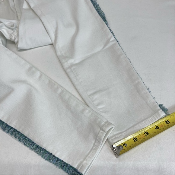 7 For All Mankind | High Waist Ankle Skinny Fringe Jeans, White Sz 28 - Picture 10 of 16